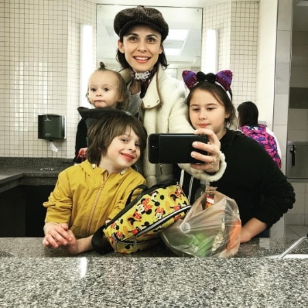 Ceren Alkac with her kids'